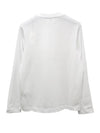 Chain Stitch Heart Logo Long Sleeve T-Shirt White - AMI - BALAAN 4