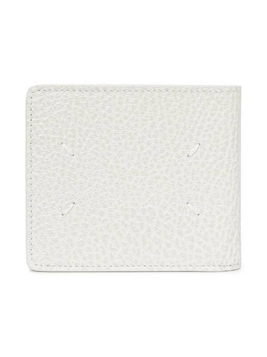 Stitched Leather Bifold Half Wallet Ivory - MAISON MARGIELA - BALAAN 1