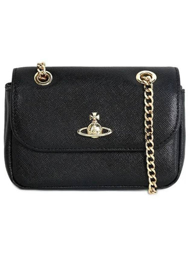 Logo Small Chain Cross Bag Black - VIVIENNE WESTWOOD - BALAAN 1