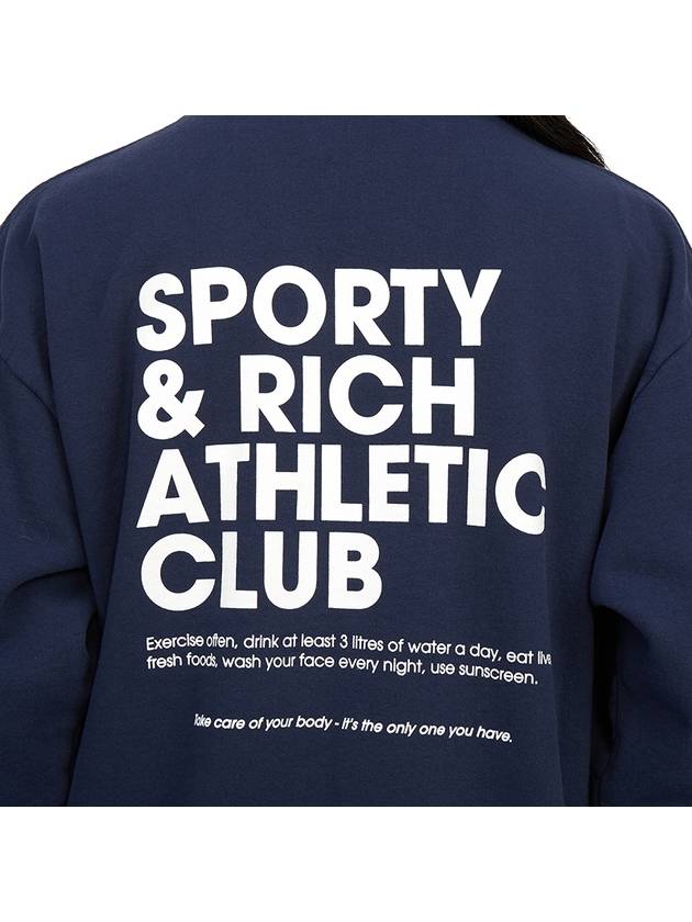 Logo Graphic Print Sweatshirt Navy - SPORTY & RICH - BALAAN 10