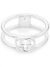 Interlocking GG Thin Open Ring YBC298036001 Silver - GUCCI - BALAAN 4