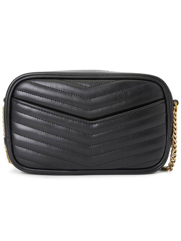 Lou Small Leather Cross Bag Black - SAINT LAURENT - BALAAN 4