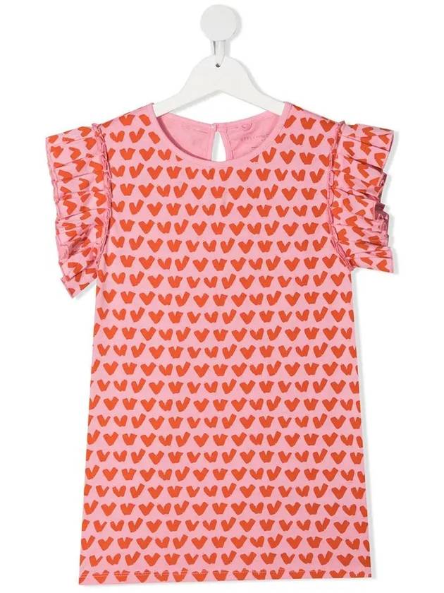 Kids Women Heart Print T Shirt 602649 SQJD3 H503 - STELLA MCCARTNEY - BALAAN 1