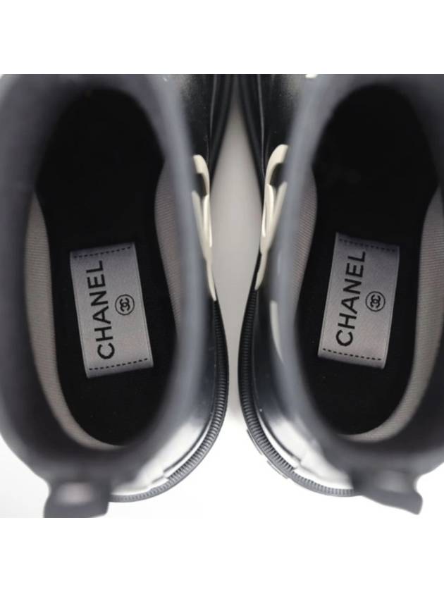 Logo Ankle Short Rain Boots Cowchalk Black - CHANEL - BALAAN 9