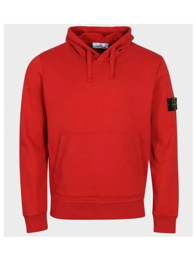 Logo Patch Cotton Fleece Hoodie Red - STONE ISLAND - BALAAN 2