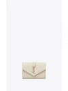 Matelasse Monogram Envelope Small Half Wallet Blanc Vintage - SAINT LAURENT - BALAAN 2