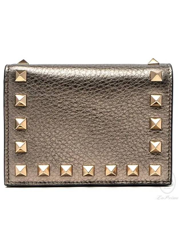 Logo Rockstud Half Wallet Pink - VALENTINO - BALAAN 4