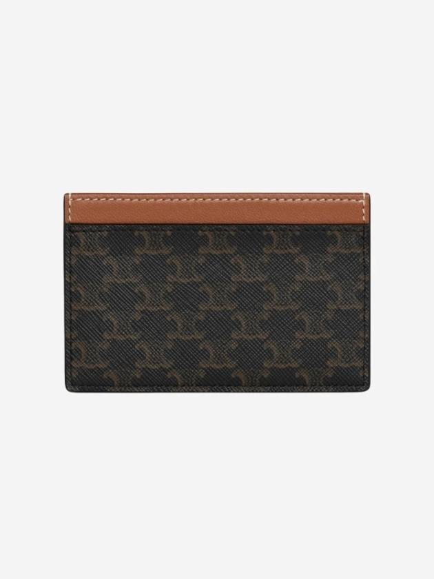 Triomphe Canvas Logo Card Wallet Tan - CELINE - BALAAN 3