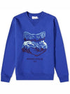 Big Fox Embroidery Regular Cotton Sweatshirt Royal Blue - MAISON KITSUNE - BALAAN 1