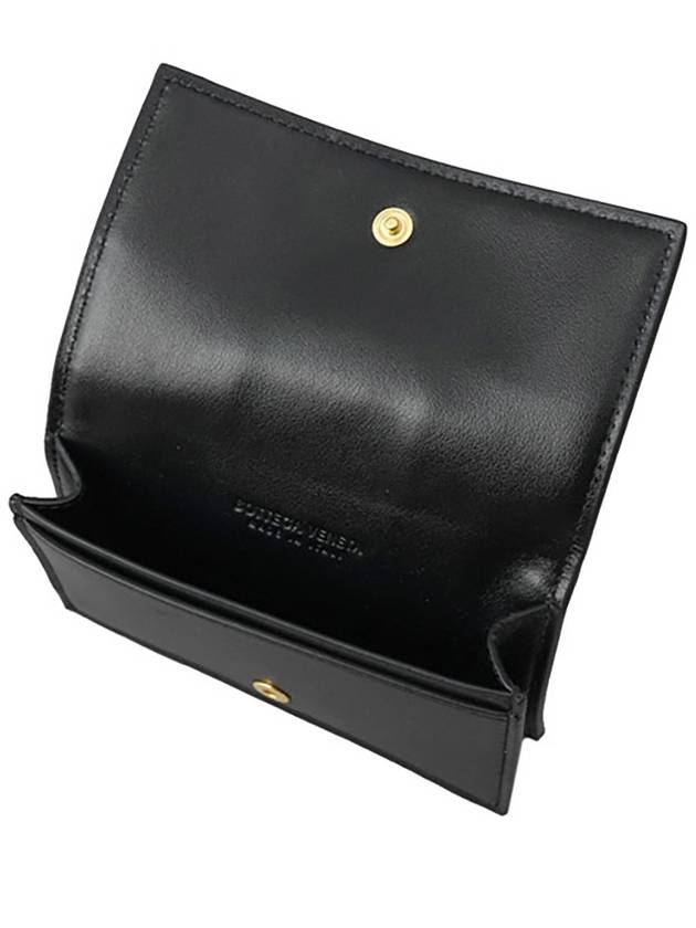 Intrecciato Flap Card Wallet Black - BOTTEGA VENETA - BALAAN 6