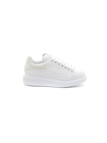 Oversole Glitter Tab Low Top Sneakers White - ALEXANDER MCQUEEN - BALAAN 1