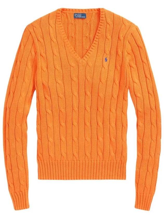 Women's Embroidered Logo Knit Top Orange - POLO RALPH LAUREN - BALAAN 3
