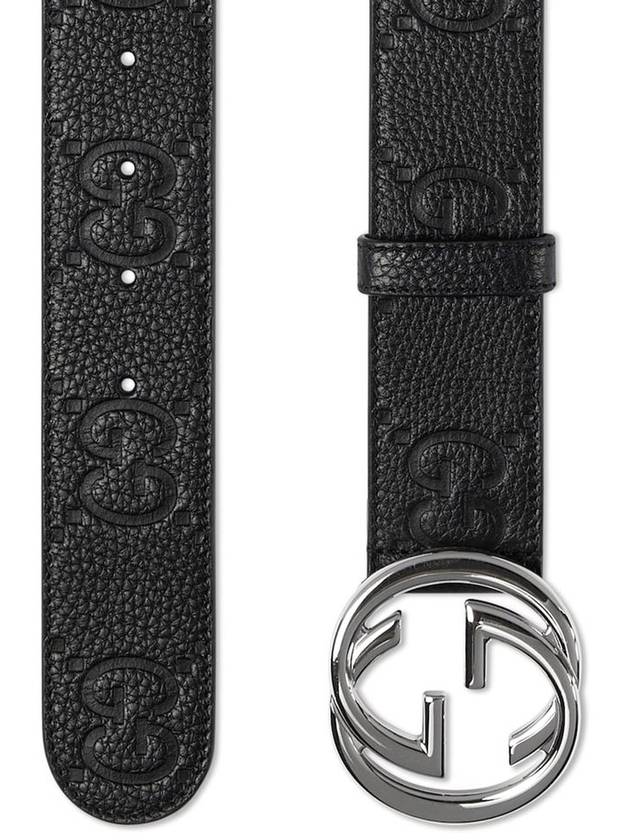 Interlocking G Large Belt Black - GUCCI - BALAAN 3