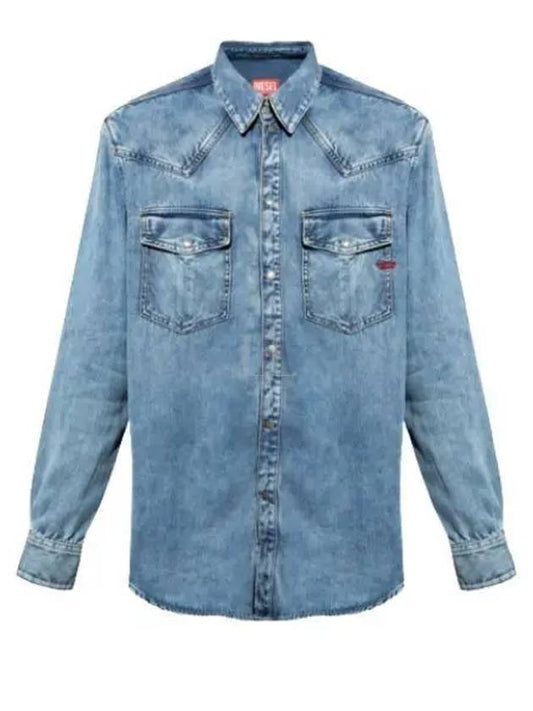 D Ocean Denim Long Sleeve Shirt Blue - DIESEL - BALAAN 2