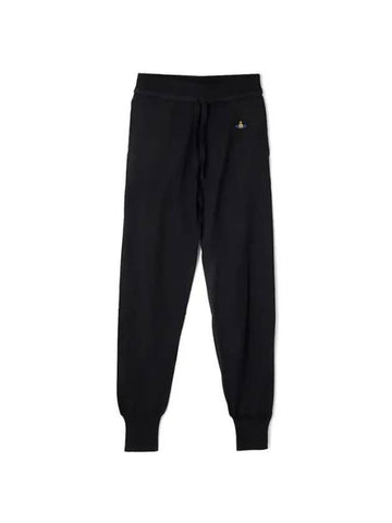 Embroidered Logo Knit Track Pants Black - VIVIENNE WESTWOOD - BALAAN 1