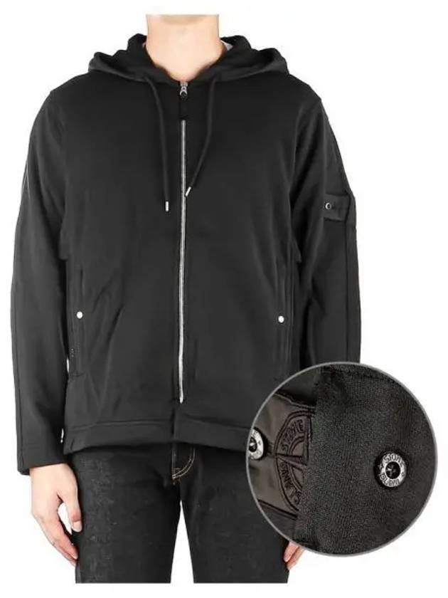 Shadow Project Cotton Lyocell Fleece Zip Up Hoodie Black - STONE ISLAND - BALAAN 2