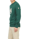 Logo Patch Round Neck Sweatshirt Green - MONCLER - BALAAN 6