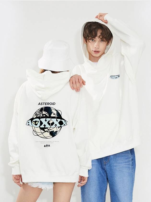 Globe Hoodie Oversize fit White - AOX - BALAAN 4