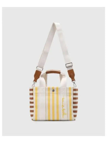 TRAVISMATHEW Women s Striped Small Tote Bag Mustard - TRAVIS SCOTT - BALAAN 1