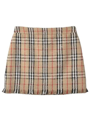 Mini Vintage Check Boucl Skirt Archive Beige - BURBERRY - BALAAN 1