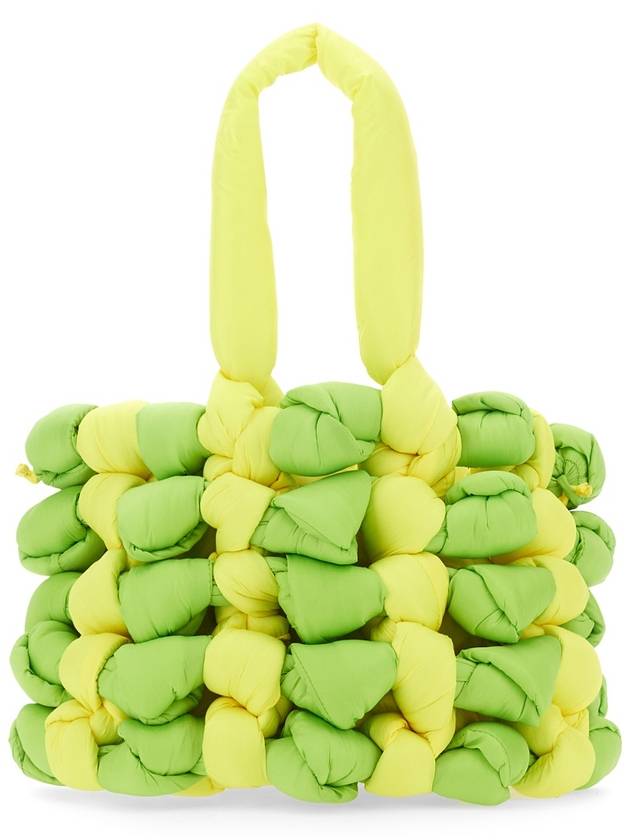 Knotted Tote Bag Yellow Lime Green - JW ANDERSON - BALAAN 3