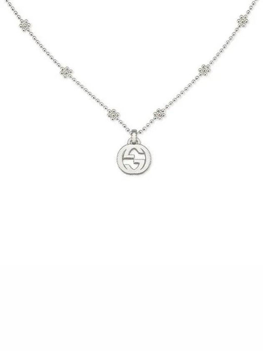 Interlocking G Flower Motif Necklace YBB479221001 Silver - GUCCI - BALAAN 2