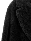 Nava Teddy Fur Coat Black - MAX MARA - BALAAN 4