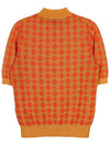 Jacquard Short Sleeve Knit Top Orange - TORY BURCH - BALAAN 3