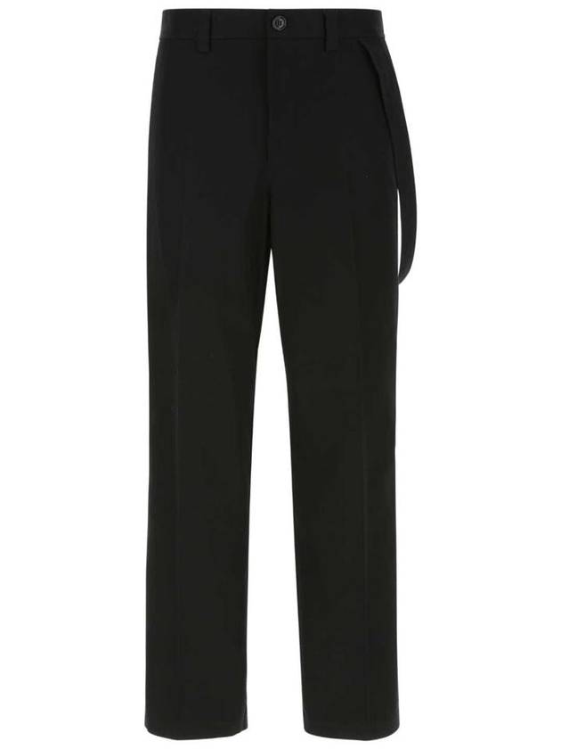 Men's Waist Strap Slacks Black - BURBERRY - BALAAN 2