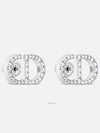 Petit CD Stud Crystal Earrings Silver - DIOR - BALAAN 3