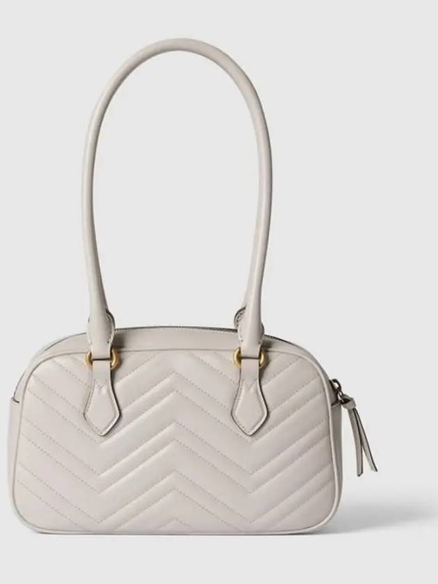 GG Marmont Leather Small Top Handle Shoulder Bag Light Grey - GUCCI - BALAAN 4