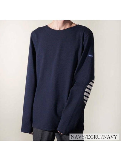 Merid Mode Elbow Patch Long Sleeve T-Shirt Navy - SAINT JAMES - BALAAN 2