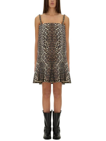 DRESS WITH ANIMAL PATTERN - GANNI - BALAAN 1