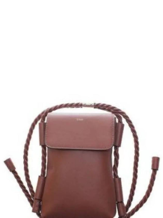 Key Phone Pouch Shiny Calfskin Cross Bag Sepia Brown - CHLOE - BALAAN 2