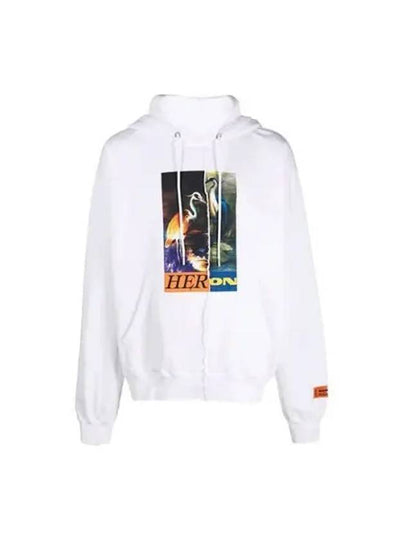 Split Graphic Printing Hoodie White - HERON PRESTON - BALAAN 2