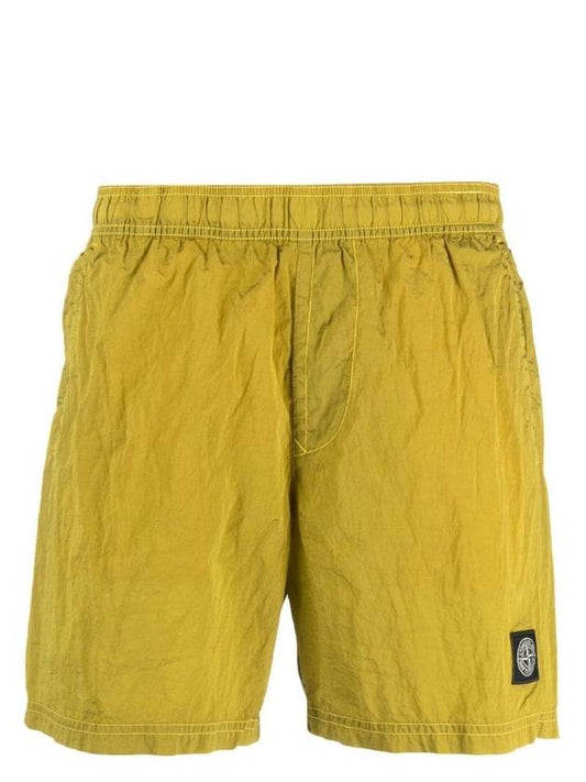 Men's Logo Patch Nylon Swim Shorts Yellow - STONE ISLAND - BALAAN 1