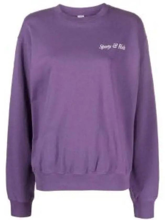 Logo Print Cotton Sweatshirt Purple - SPORTY & RICH - BALAAN 2