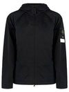 Hyper Dense Nylon Raso Logo Patch Hoodie Jacket Black - STONE ISLAND - BALAAN 2