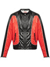 J Clay Shiny Ripstop Biker Jacket Black Red - DIESEL - BALAAN 1