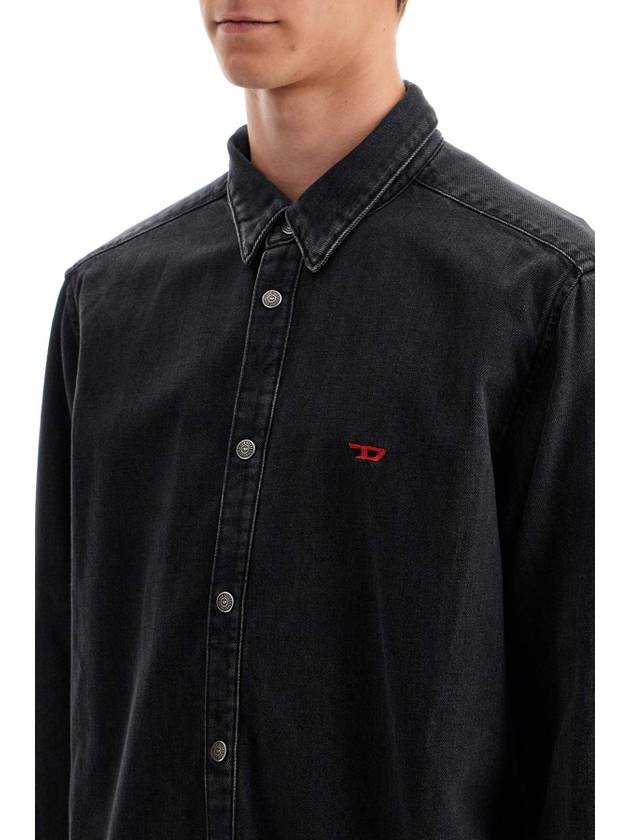 Simply Denim Long Sleeve Shirt Black - DIESEL - BALAAN 5