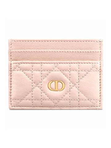 Caro 5-Slot Supple Cannage Calfskin Card Wallet Powder Pink - DIOR - BALAAN 1