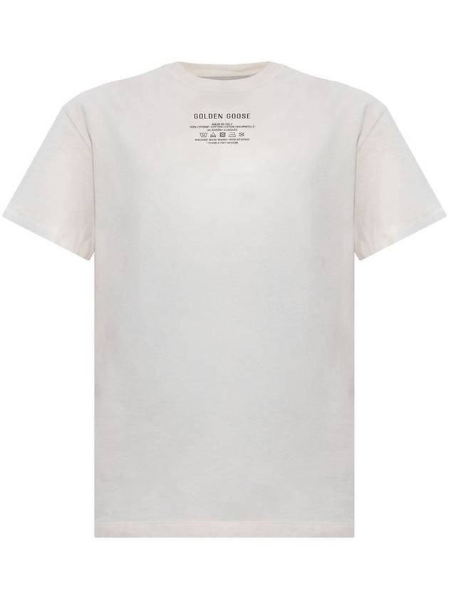 Black Lettering Cotton Short Sleeve T-Shirt White - GOLDEN GOOSE - BALAAN 2