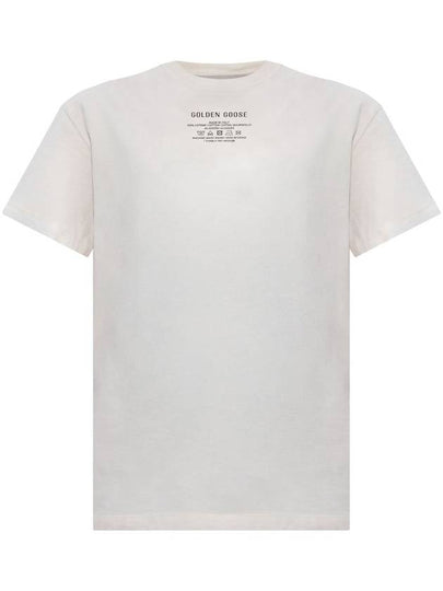 Black Lettering Cotton Short Sleeve T-Shirt White - GOLDEN GOOSE - BALAAN 2