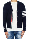 Men's Diagonal Classic Cashmere Cardigan Navy - THOM BROWNE - BALAAN 3