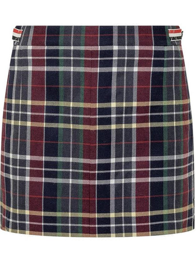 Hunting Tartan A-Line Skirt Blue - THOM BROWNE - BALAAN 2