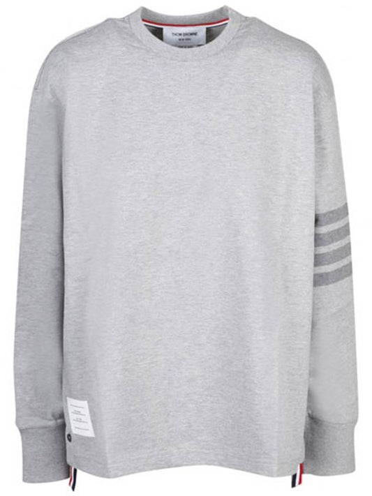 Diagonal Rugby Long Sleeve T Shirt Grey - THOM BROWNE - BALAAN 2