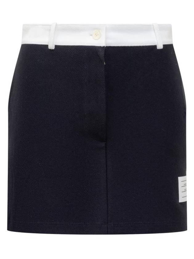 Tech Twill Mini H Line Skirt Navy - THOM BROWNE - BALAAN 2