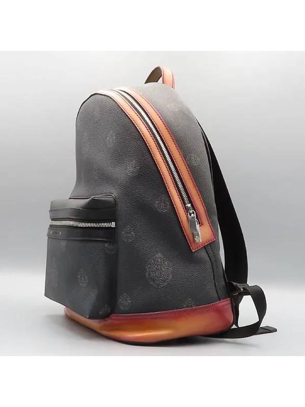 Black Brown Leather Explorer Medium Canvas Backpack - BERLUTI - BALAAN 2