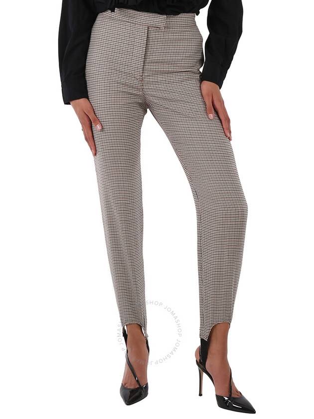 Burberry Houndstooth Check Stretch Wool Tailored Jodhpurs In Antique Yellow, Brand Size 4 (US Size 2) - BURBERRY - BALAAN 1