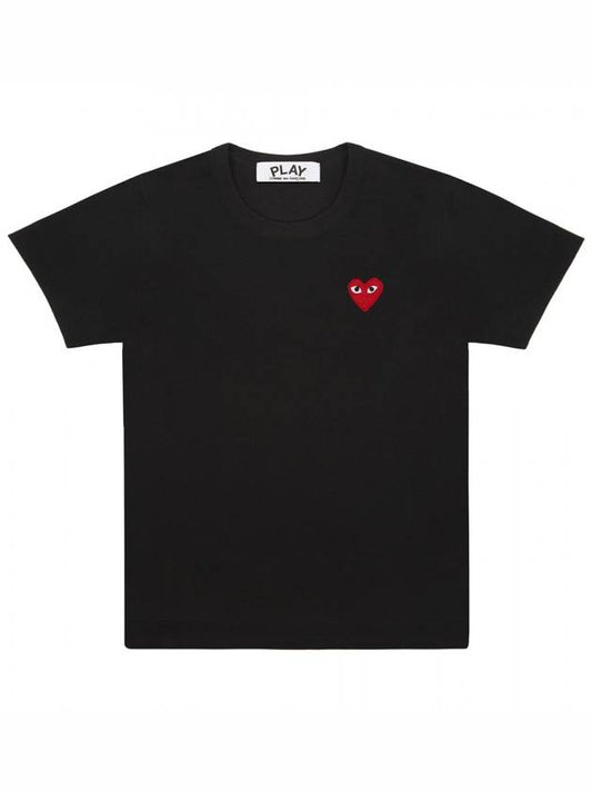 Red Heart Short Sleeve T-Shirt P1 T107 1 Black - COMME DES GARCONS - BALAAN 2